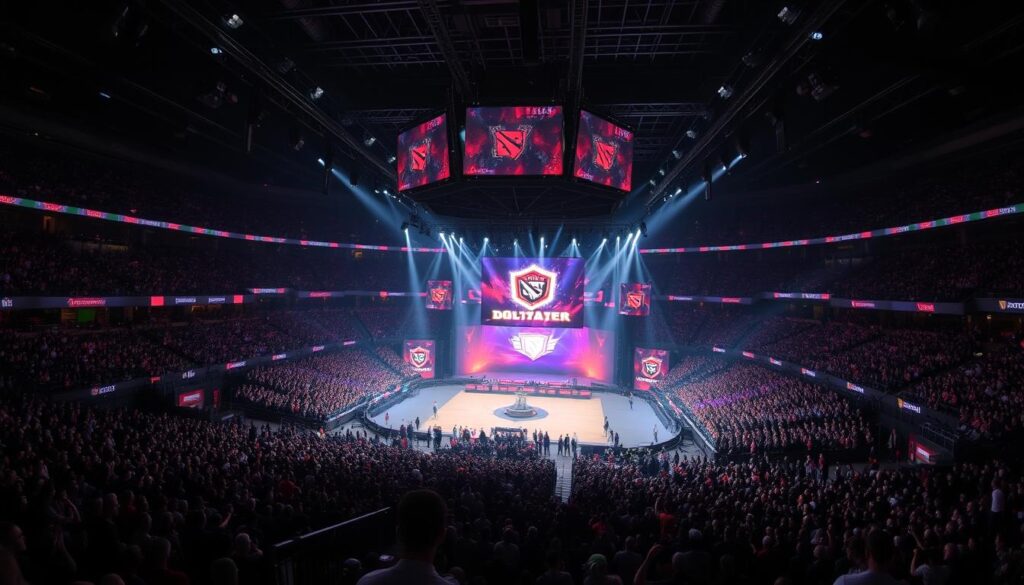 Dota 2 Major Championship with large arena crowd Dota 2 Major Championship with large arena crowd