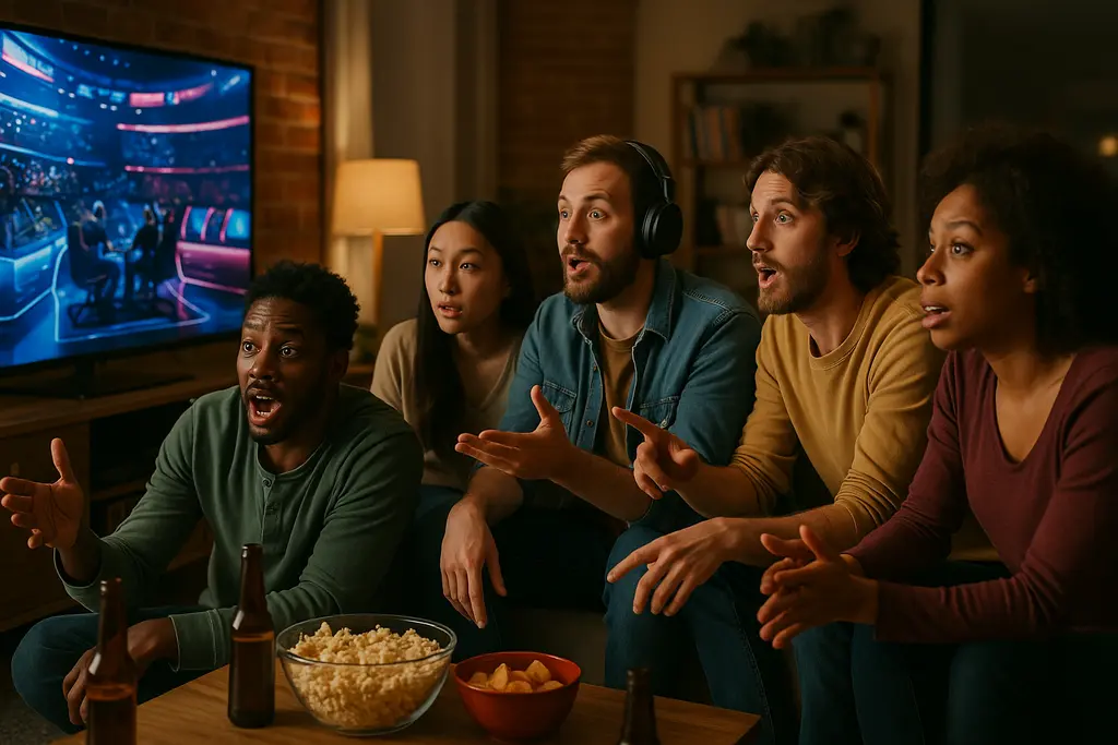 Community Co-Streams running beside a live esports match on a creator desk