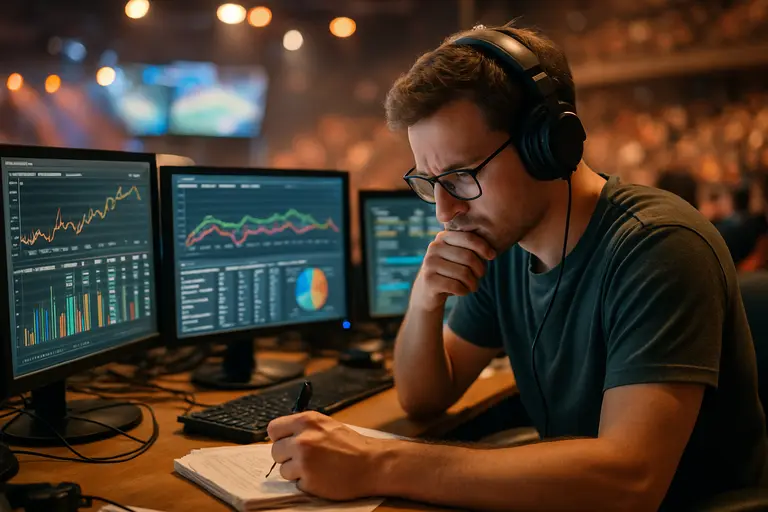Esports control room monitors showing multiple tournament broadcasts
