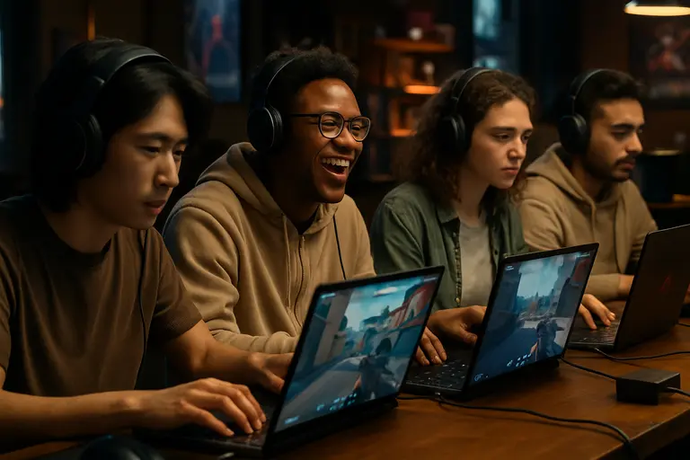 Fans watching an esports match from arena seats