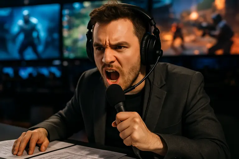 Multiple esports match stations arranged for different game genres