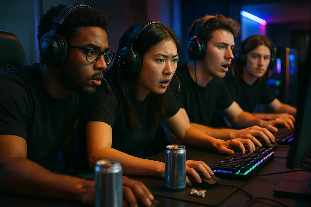 USA Esports Role shown through players preparing for an international esports stage