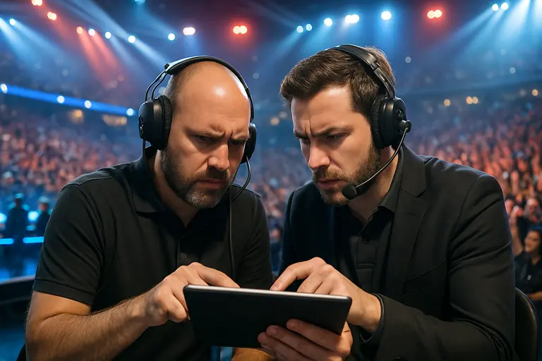Dota 2 team seated in booths during a professional tournament