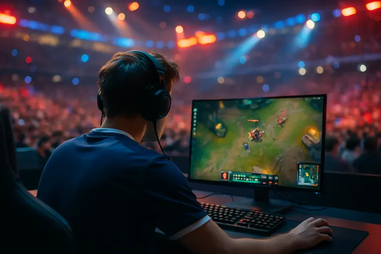 Players preparing for an international esports match on stage