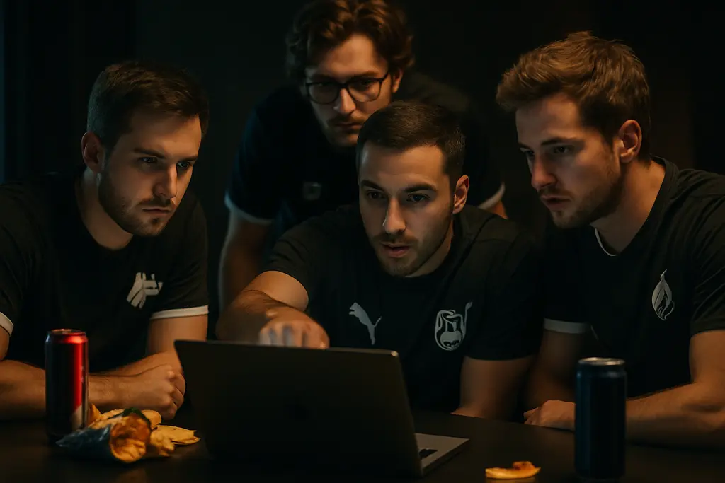 LAG FRAG Midwest players competing on a Counter-Strike 2 LAN stage