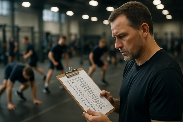 Team manager checking roster documents before an esports event