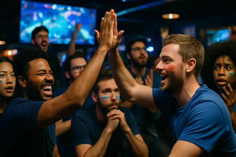 Small esports crowd watching a Counter-Strike match on stage