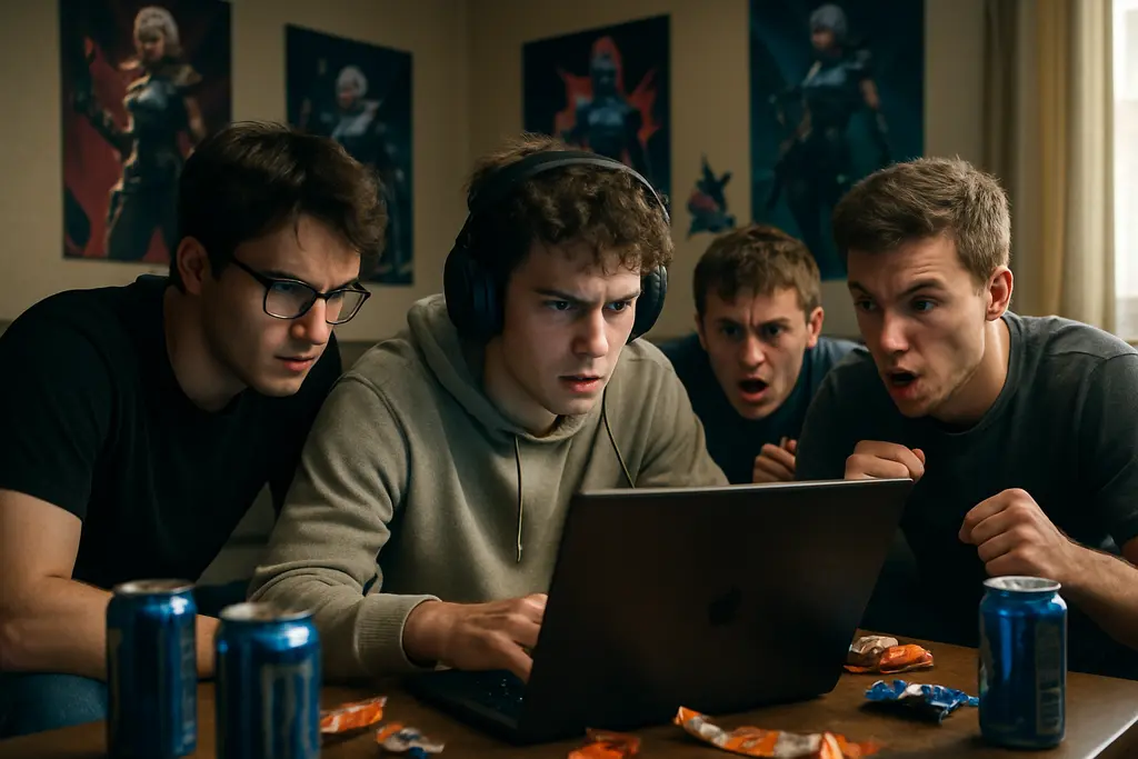 VALORANT Open Qualifiers players competing at PCs during a regional esports event